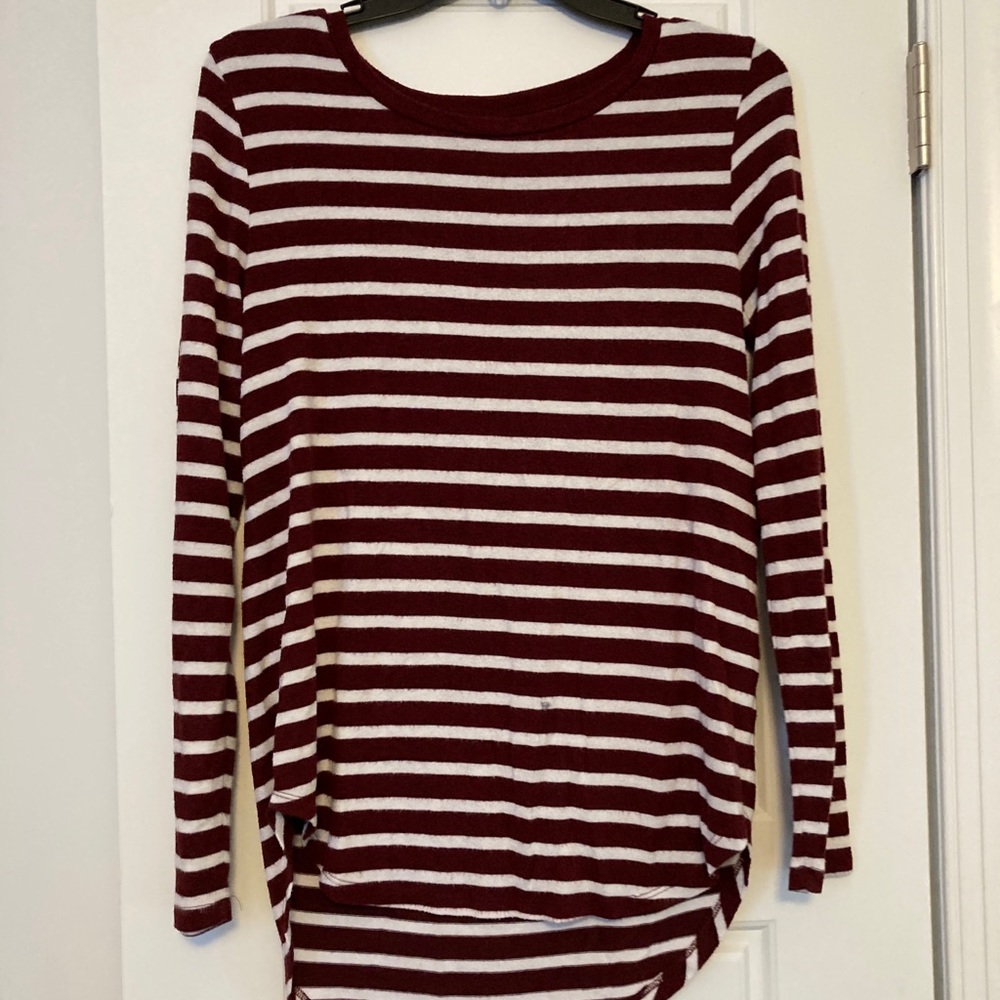 Maroon striped shirt